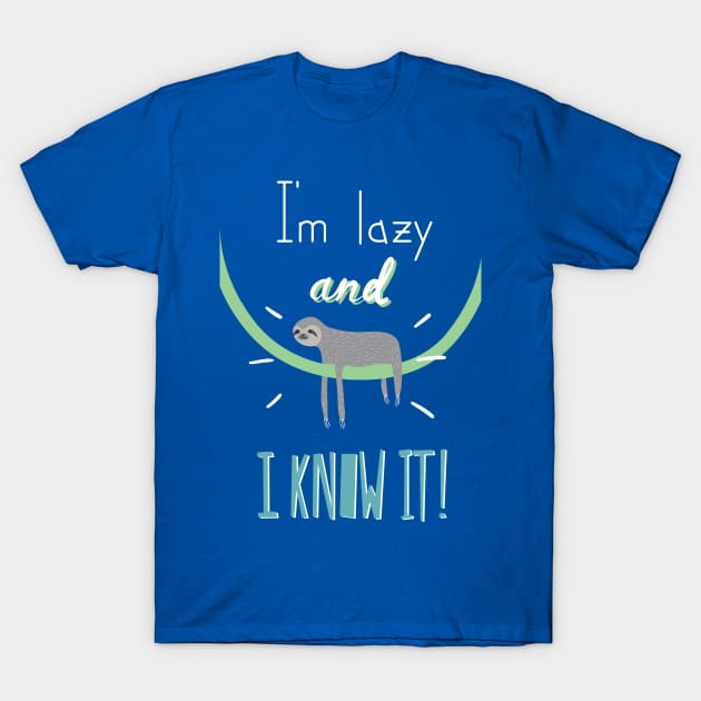 Lazy Sloth T-Shirt by Clown